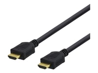 Deltaco Hdmi-1005D - Hdmi-Kabel Med Ethernet - Hdmi Hane Till Hdmi Hane - 50 Cm - Svart - Stöd För 4K