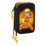 Trippel pennfodral Naruto 12.5 x 19.5 x 5.5 cm Svart Orange (36 Delar)