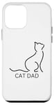 Coque pour iPhone 12 mini Simple Cat Dad Chat Noir Contour Minimaliste Chats