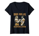 Womens Gilgamesh and Enkidu Bros For Life Funny Story V-Neck T-Shirt