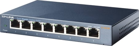 TP-LINK, nätverksswitch, 8-ports 10/100/1000Mbps, RJ45, metall