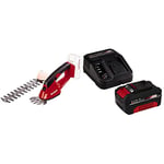 Einhell Cisaille à gazon et taille-buissons sans fil GE-CG 18 Li Solo - Système Power X-Change (18 V, Largeur de coupe 20 cm, Livré avec accessoires) VERSION KIT LIVRE AVEC BATTERIE 4,0Ah + CHARGEUR