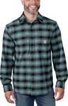 Carhartt Men's Flannel Long Sleeve Plaid Shirt Sea Pine, XL