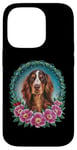 iPhone 14 Pro Cute Irish Setter dog with flowers Case