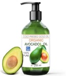 Huile d'Avocat pour Cheveux Huile d'Avocat Pure 250 ml Vergetures Gerçures Peau Hydratation Visage Corps Pénètre la peau jusqu'à 6 fois mieux qu'une crème pour le corps