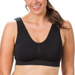 Trofe Heidi Wireless Bra Lounge BH Svart nylon XX-Large Dam