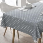 Home Direct Rectangular Oilcloth PVC Wipe Clean Tablecloth Table Cover 140cm x 180cm 55x70 Stars Grey Light