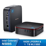 Mini PC Blackview MP60 Intel N5095 2.9 GHz, Windows 11 Pro,16 Go LPDDR4 / 1 To SSD Mini Ordinateur de bureau,Wi-Fi 2.4G+5G - Noir