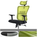 FTFTO Home Accessories Home office 45 deg reclining ergonomic bamboo charcoal latex cushion esports learning swivel chair 3 colors available 360 degree rotating chair (Color : Green) Green