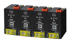 4 Black Ink Cartridges for Epson Workforce WF-7620TWF WF-3620DWF WF-7710DWF Non-