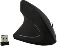 Souris Verticale, Souris Ergonomique Sans Fil 2,4 Ghz, Souris De Jeu Optique Sans Délai, 3 Niveaux Dpi Réglables 800/1200/1600 6 Boutons, Pour Pc, Ordinateur Portable(Le Noir)