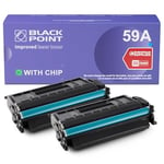 BLACK POINT Lot de 2 Cartouches de Toner pour HP CF259A CF259X HP 59A 59X [avec Puce] - Noir - pour HP Laserjet Pro M428dw Laserjet Pro M428fdn Laserjet Pro M428fdw M404dn Laserjet M404dw M404n M304a