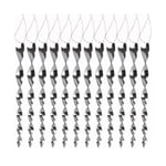 12-pack Silver Spiral Fågelavvisande Reflekterande Skräckstavar, Hängande Plaststav Fågelavskräckande Enhet, Blank Yta Vindspinnare Skräms Djur Bort