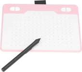 Tablette d'animation, 155x100mm Plug and Play 8192 Niveaux Stylet 233 PPS 5080 LPI Tablette de Dessin Graphique pour Ordinateur Portable (Rose)