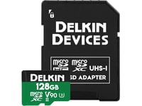 Minnekort Delkin Micro Sd Power 2000X Uhs-Ii (V90) R300/W250 128Gb