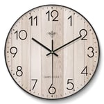 zvcv Horloge silencieuse Non-Ticking de Chambre à Coucher de Salon de Cuisine d'horloge de frontière en métal respectueuse de l'environnement Horloge de Panneau en Bois Massif (Couleur: B)