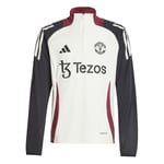 Manchester United Treningsgenser Tiro 24 - Hvit/sort Barn - adidas, størrelse 140 cm