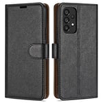 Case Collection for Samsung Galaxy A33 5G Phone - Premium Leather Folio Flip Cover | Magnetic Closure | Kickstand | Money and Card Holder Wallet | Compatible with Samsung A33 5G Case Black