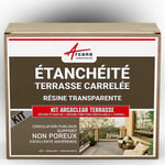 étanchéité transparente terrasse carrelée résine produit translucide carrelage balcon Transparent - Finition Mate 5m², circulation publique support non poreux