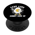 Œufs drôles de nourriture Pun Live Life Sunny Side Up PopSockets PopGrip Adhésif