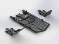 ARRMA Skidplate Front/Rear/Center Set Nero