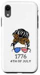 Coque pour iPhone XR 4 juillet 4 juillet avec imprimé guépard patriotique 2022