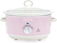 Retro  3 . 5L  Slow  Cooker –  3  Heat  Settings &  Keep  Warm ,  Dishwasher  Sa