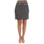 Ted Baker Womenss Sanniaa Metallic Knitted Mini Skirt in Gunmetal - Silver viscose - Size 10 UK