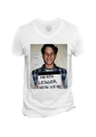 T-Shirt Homme Col V Heath Ledger Acteur Australien Joker Cinema Mugshot