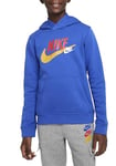 NIKE B NSW SI FLC PO Hoodie BB, Game Royal Blue/White/Grey - S