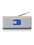 Lenco PDR-046GY - DAB+ radio met Bluetooth® 5.0 white/bamboo - DAB/DAB+/FM - Stereo - Valkoinen