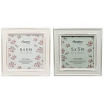 Hampton Frames PALOMA 6x6 (15x15cm) White Square Picture Poster Photo Frame Glass PAL301966W & PALOMA 5x5 (13x13cm) White Square Picture Poster Photo Frame Glass PAL301955W