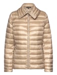 Lauren Ralph Lauren Over -Collar Quilted Down Coat Beige