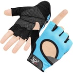 BEAST RAGE Gants d'haltérophilie pour Hommes et Femmes,Gants de Gymnastique pour Crossfit,Respirants,antidérapants,Paume rembourrée en Silicone,Gants d'entraînement pour l'haltérophilie (Aqua, S)