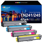 GPC Image Toner Cartridges Replacement for Brother TN241 TN245 Compatible with 9015CDW 9020CDW 9022CDW 3140CW 3142CW 3150CDN 3150CDW 3170CDW 9130CDN 9140CDN 9330CDW (Black Cyan Magenta Yellow, 4-Pack)