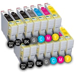 PACK 14 x CARTOUCHES D'ENCRE INKPRO COMPATIBLES MULTICOLORESE PGI525 BK - CLI526 Y FOR CANON MG5250