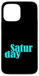 Coque pour iPhone 13 Pro Max Graphique de couleur turquoise Turquoise Saturday