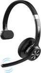 Casque Micro Noise Cancelling Casque Bluetooth sans Fil avec Micro 30H Talk Microphone Silent Bureau Casque Micro PC Casque Teletravail pour Call Center Office(Q915)