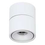 Eglo Spot plafonnier LED semi-encastré Bohoyo, lampe de plafond, luminaire en saillie ou à encastrer, spot de plafond en aluminium blanc, ∅ 10 cm