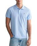 GANT Mens Shield Short Sleeve Pique Polo Shirt Pale Blue S