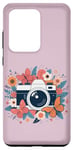 Coque pour Galaxy S20 Ultra Appareil photo floral mignon photographe amateur de photographie