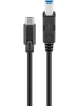 Pro USB 3.0 cable (USB-C™ to B) Musta