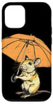 Coque pour iPhone 12/12 Pro Souris originale avec parapluie pour un look tendance