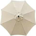 Parasolskydd, 8 ribbor, 3M, Vattenavvisande, UV-resistent, Ersättningstyg, Beige Regnfast Parasol white