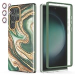 Chvelop Compatible with Samsung Galaxy S23 Ultra 5G Case 6.8'', Slim Stylish Protective Case, 360° Protection, [No Built-in Screen Protector] [Camera Lens Cover]-Quicksand/Green