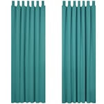 Deconovo Lot de 2 Rideaux Voilage 140x280cm Rideau Salon Voile Panneau Transparent Voilages Decoratif Solide pour Chambre Salon à Pattes Turquoise