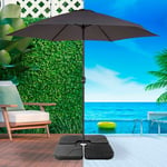 Aktive Square Refillable Parasol Support 4 Pieces Svart