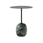 &Tradition - Lato Table LN8, Round Ø 40 cm, Deep Green/Verde Alpi Marble - Sidobord - Luca Nichetto - Grön - Metall/Sten