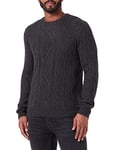 TOM TAILOR Men's Cable knit Jumper 1032306, 10617 - Black Grey Melange, S