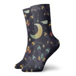 LREFON Chaussettes de Compression Umbreon Chaussettes de Bande dessinée équipage drôle décontracté Unisexe Impression Cheville Sport Chaussette